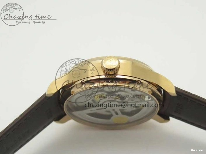 MIROTIME 0209 Portuguese Tourbillon IW504602 RG ZF Best Edition White Dial on Brown Leather Strap Stretchable 7178